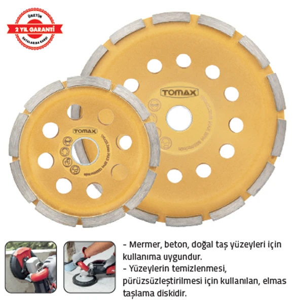 ELMASLI BETON YÜZEY TEMİZLEME DİSKİ 180 mm (TEK SIRA) ürün görseli 1