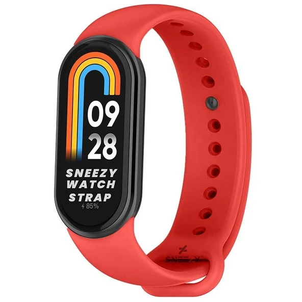 Sneezy Mİ Band 9 İle Uyumlu PureLux Soft Silikon Kordon  Kırmızı ürün görseli 1