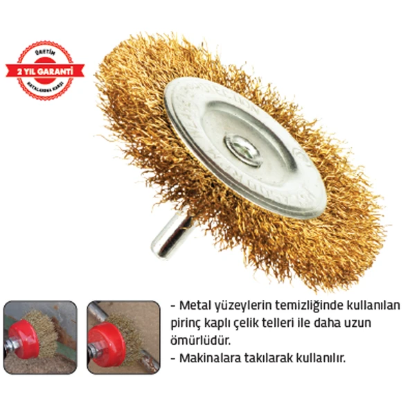 PİMLİ SAÇAKLI DAİRE FIRÇA 50 mm (25 Adet) ürün görseli 1