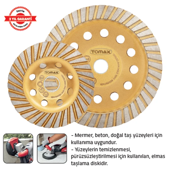 ELMASLI BETON YÜZEY TEMİZLEME DİSKİ 125 mm (TURBO) ürün görseli 1