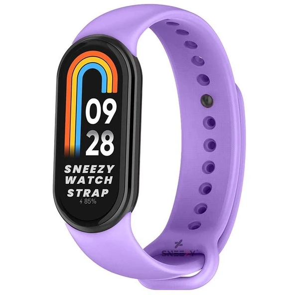 Sneezy Mİ Band 9 İle Uyumlu PureLux Soft Silikon Kordon  Lila ürün görseli 1