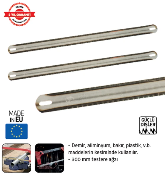 MYROS DEMİR TESTERE AĞZI (GENİŞ) 300 x 25 x 0,08 mm (72 Adet) ürün görseli 1