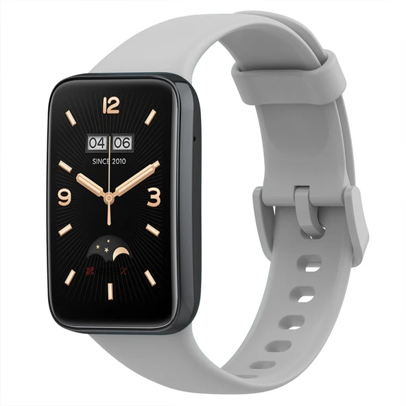 Mi Band 7 Pro İle Uyumlu Yumuşak Soft Silikon Tokalı Kordon  Gri ürün görseli 1