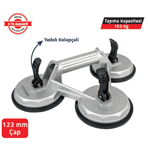 ALÜMİNYUM CAM VANTUZU ÜÇLÜ ürün görseli 1