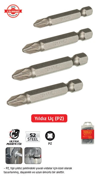 BİTS UÇ PZ 1 x 75 mm (20 Adet) ürün görseli 1