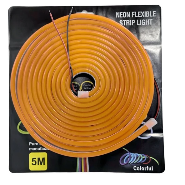 Space Neon şerit led 12v 8x16 mm 5 metre kesilebilir bağlantı aparatlı turuncu / LAAM438 ürün görseli 1