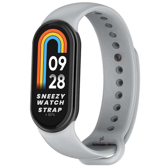 Sneezy Mİ Band 9 İle Uyumlu PureLux Soft Silikon Kordon  Gri ürün görseli 1