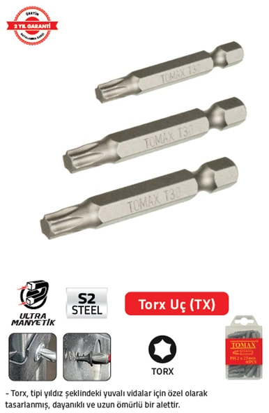 TORX BİTS UÇ T.40 x 50 mm (30 Adet) ürün görseli 1