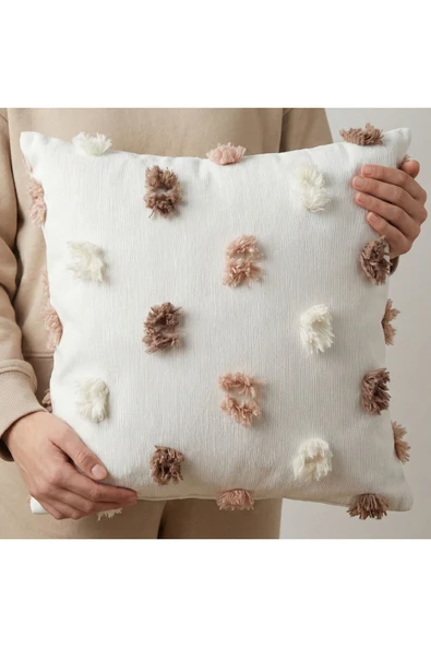Ratemo Mobilya Premium Dokulu Dekoratif Kırlent Kılıfı 45x45 cm – Kabartmalı Desenli, Yüksek Kalite Kumaş ürün görseli 1