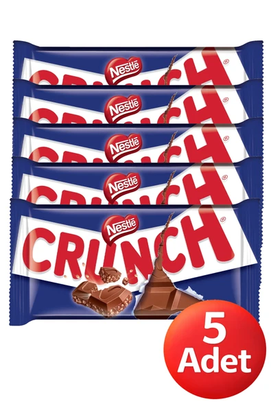 Nestle Crunch Pirinç Patlaklı Sütlü Çikolata 70 gr x 5 Adet ürün görseli 1