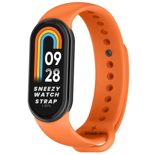 Sneezy Mİ Band 9 İle Uyumlu PureLux Soft Silikon Kordon  Turuncu ürün görseli 1