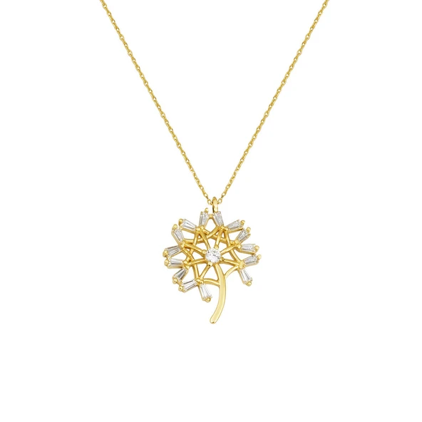 Bagetli Hayat Ağacı 14 Ayar Altın Kolye ürün görseli 1