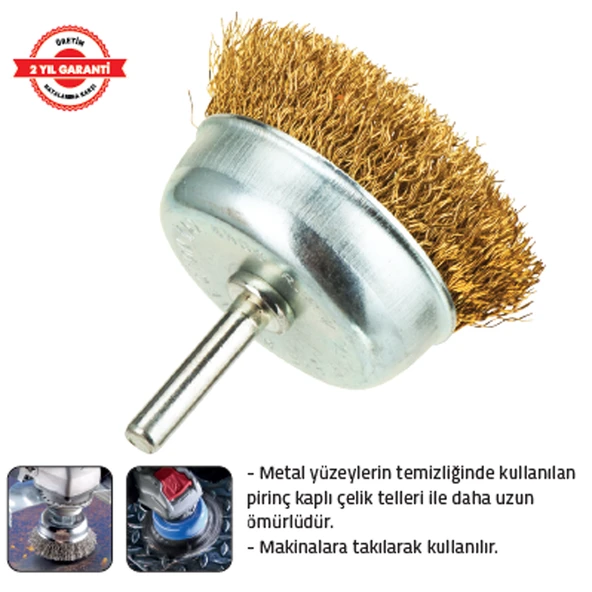 PİMLİ SAÇAKLI ÇANAK FIRÇA 50 mm (10 Adet) ürün görseli 1
