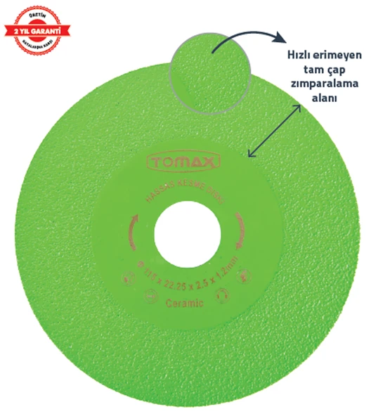 HASSAS KESİM VE ZIMPARALAMA DİSKİ 115x1,2 mm (YEŞİL) ürün görseli 1