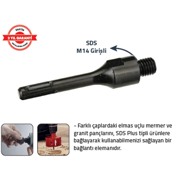 MERMER GRANİT PANÇ M14 ADAPTÖRÜ SDS ürün görseli 1