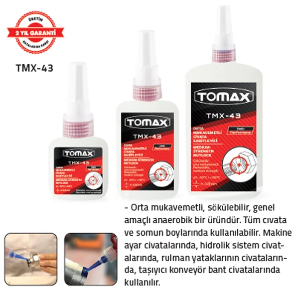 SÖKÜLEBİLİR CİVATA SABİTLEYİCİ TMX 43 - 250 ml (6 Adet) ürün görseli 1