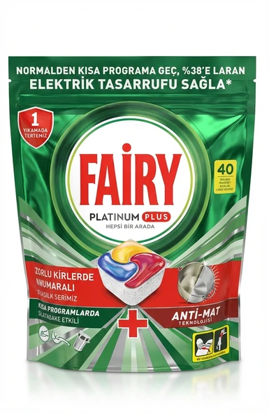 Fairy Premium Plus Hepsi Bir Arada 40'lı Bulaşık Tableti ürün görseli 1