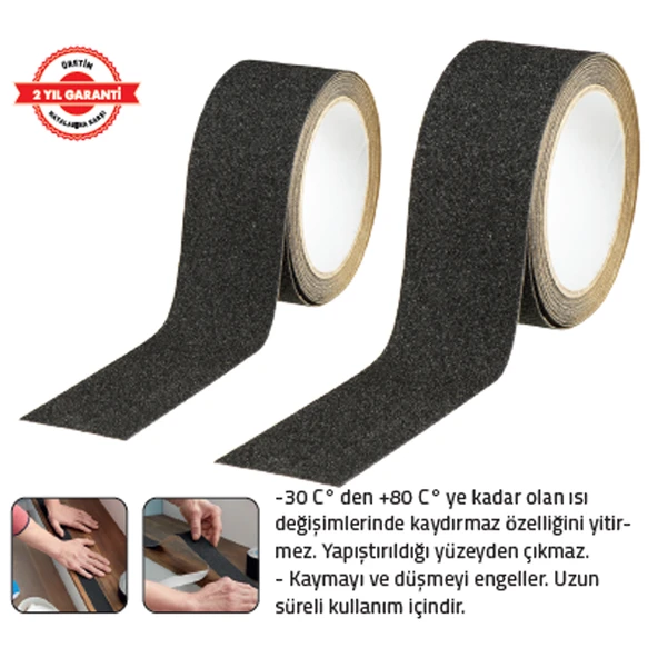 KAYDIRMAZ BANT 50 mm x 5 mt SİYAH ürün görseli 1