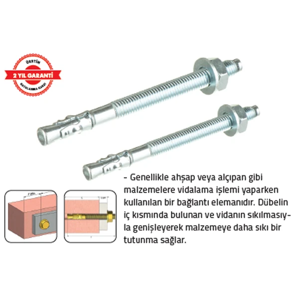 KLİPSLİ DÜBEL 10 x 150 mm (40 Adet) ürün görseli 1