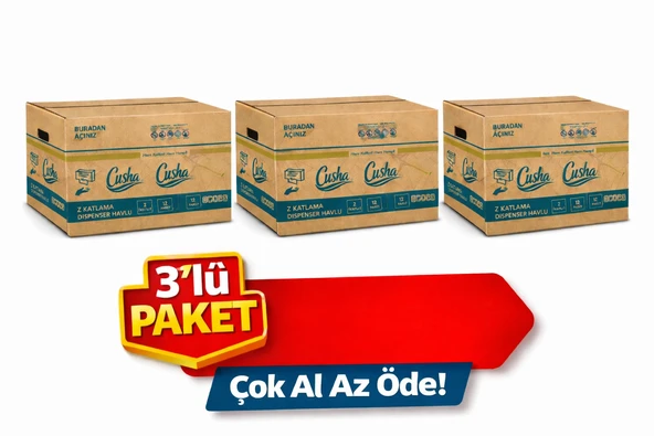 CUSHA Z Katlama Dispenser Havlu 36 Paket 3 lü ürün görseli 1
