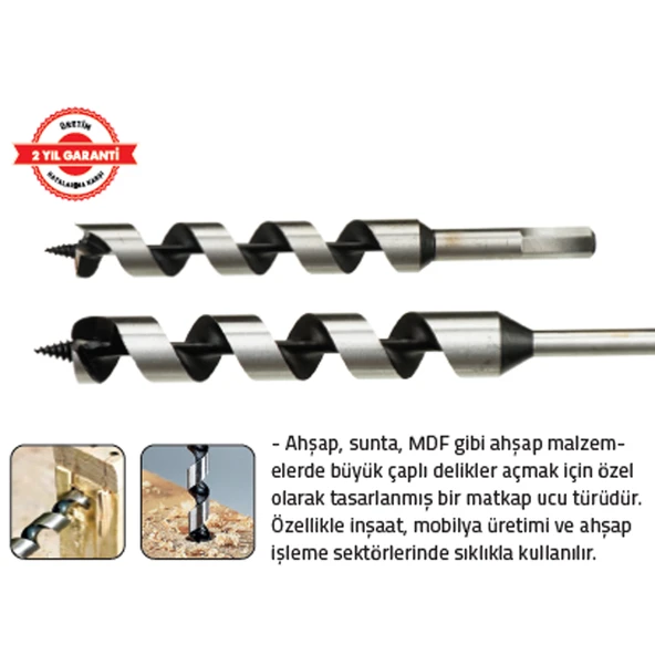AĞAÇ DELME MATKAP UCU KISA 12 x 125 mm HEX ürün görseli 1