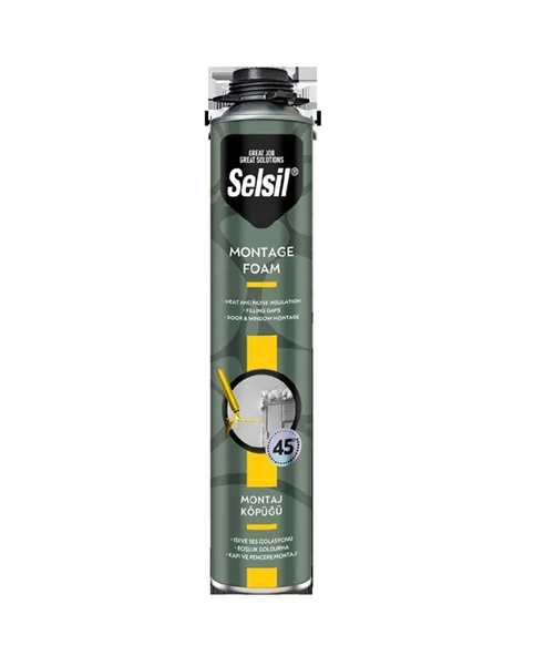 Selsil Pu Montaj Köpük Sarı Dizayn 845gr Tabancalı ürün görseli 1