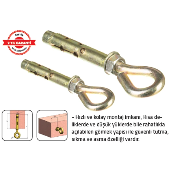 KANCALI DÜBEL M 6 (KAPALI) (60 Adet) ürün görseli 1