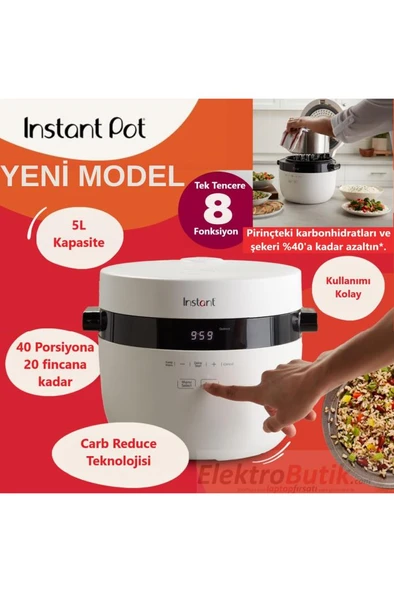 Instant Pot Hızlı Pilav Pişirici 40 Porsiyon 5 Litre ürün görseli 1
