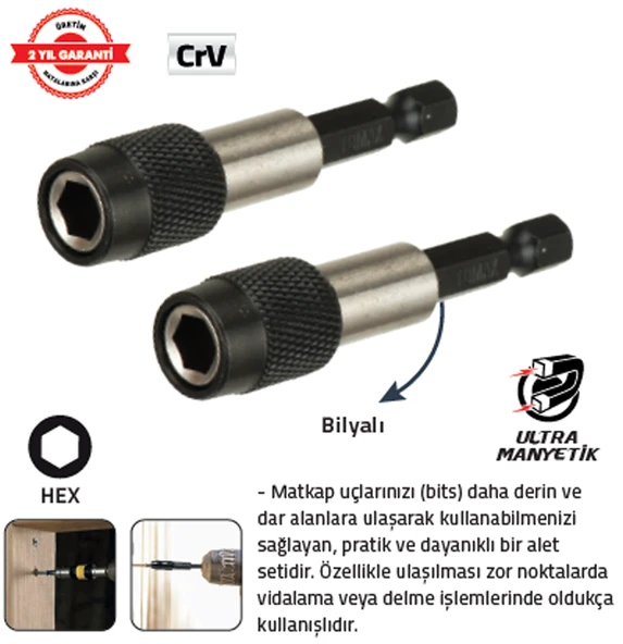 BİLYALI BİTS UZATMA ADAPTÖRÜ (KİLİTLİ) ürün görseli 1