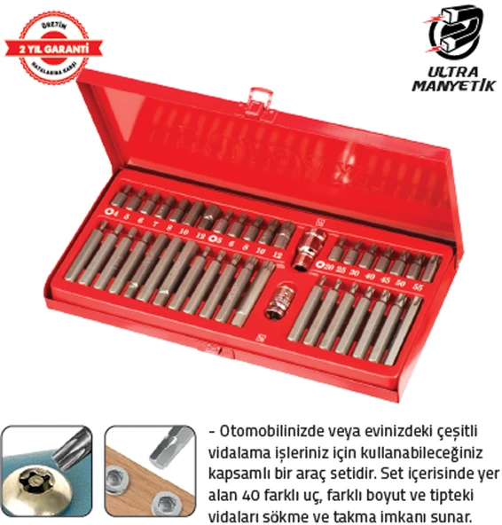 40 PARÇA OTOMOTİV BİTS SET 204 ürün görseli 1
