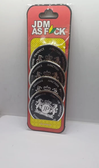 Junction Produce Jant Göbek Arması Yapışkanlı 60mm Aluminyum Siyah 4 lü Set ürün görseli 1