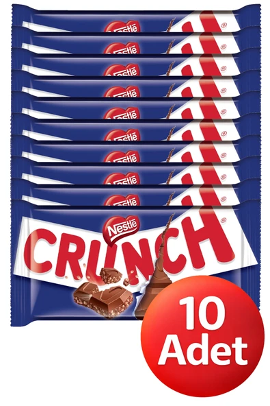 Nestle Crunch Pirinç Patlaklı Sütlü Çikolata 70 gr x 10 Adet ürün görseli 1