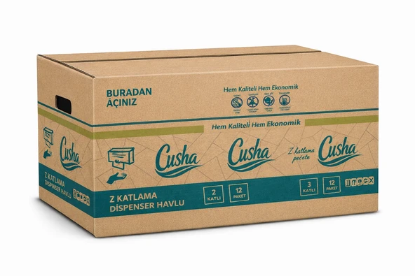 CUSHA Z Katlama Dispenser Havlu 12 Paket ürün görseli 1