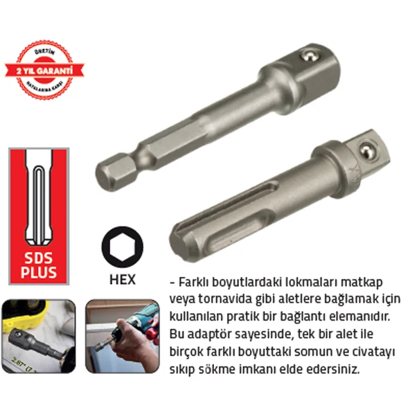 LOKMA ADAPTÖRÜ 1/4 (50 mm) HEX (10 Adet) ürün görseli 1