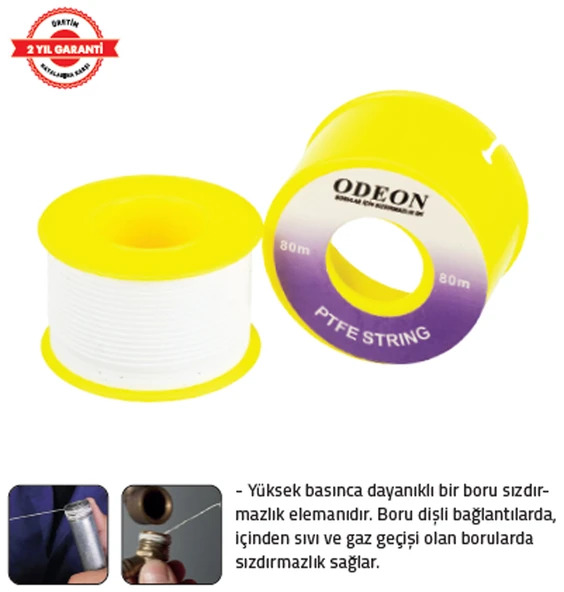 ODEON BORU SIZDIRMAZLIK İPİ TEFLON 80 mm (10 Adet) ürün görseli 1