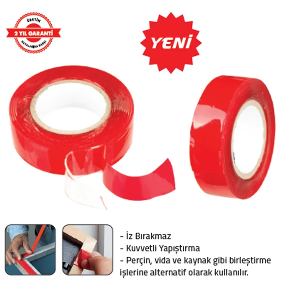 ÇİFT TARAFLI AKRİLİK BANT 24 mm x 2 mt. ürün görseli 1