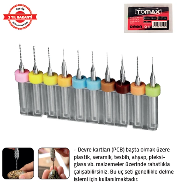 MİKRO MATKAP UCU SET 10 LU (1,1 - 2,0 mm) ürün görseli 1