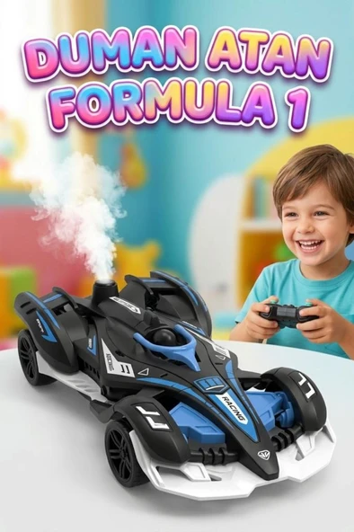 Şarjlı Uzaktan Kumandalı 1:12 Duman Atan Formula 1 Arabası Full Fonksiyon RC ürün görseli 1