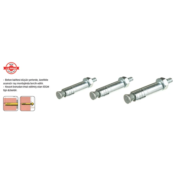 BORULU DÜBEL M 20 x 140 (7 Adet) ürün görseli 1