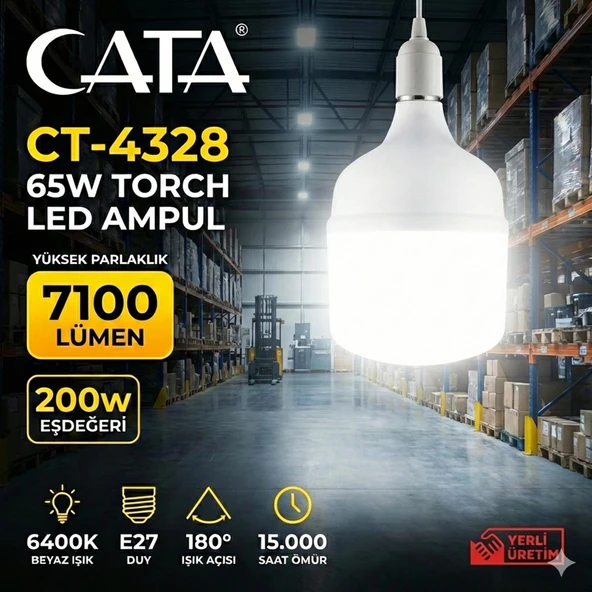 Cata CT-4328 65W Torch Led Ampul Beyaz Işık E27 Duylu ürün görseli 1