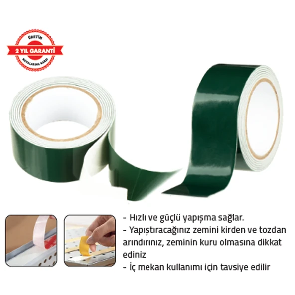 ÇİFT TARAFLI KÖPÜK BANT 24 mm x 10 mt. ürün görseli 1