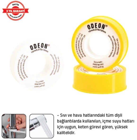ODEON TEFLON BANT 10 mt 0,075 x 12 mm (100 Adet) ürün görseli 1