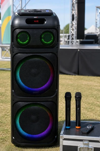 Midex MXR-2000 Mikrofonlu Portatif Taşınabilir Ses Sistemi Hoparlör 2000W (Radyo Bluetooth) ürün görseli 1