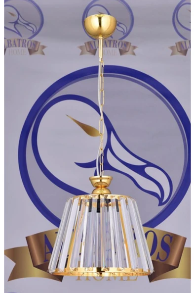 Tekli Kristal avize konik Gold ürün görseli 1