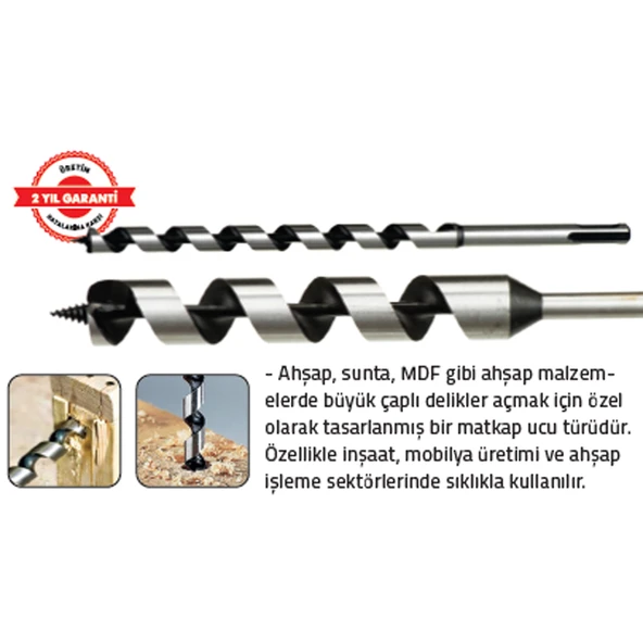 SDS PLUS AHŞAP MATKAP UCU 14 x 500 mm ürün görseli 1
