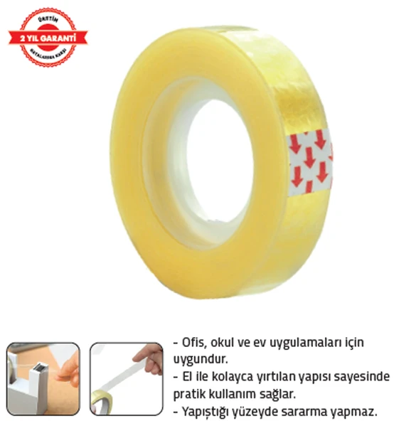OFİS BANTI 12 mm x 10 mt (12 Adet) ürün görseli 1
