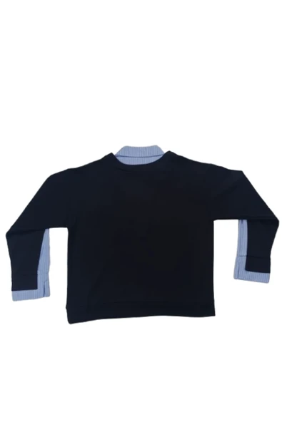 Gömlek Detaylı İkili Görünümlü Sweatshirt - Resim 7