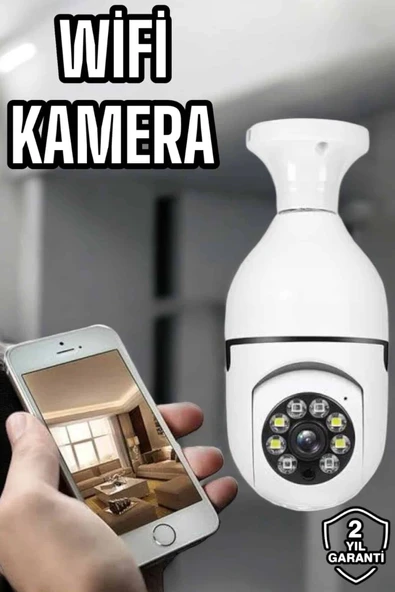 Ampul Görünümlü Güvenlik Kamerası Duylu Wifi Kamerası Dönebilen ürün görseli 1