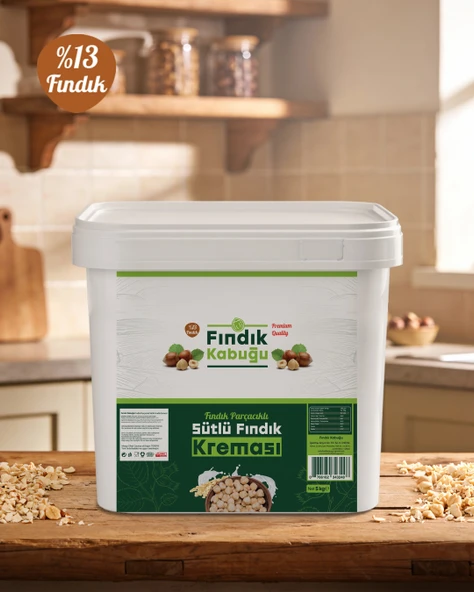 Fındık Kabuğu %13 Fındık Parçacıklı Fındıklı Sütlü Krema 5 Kg ürün görseli 1