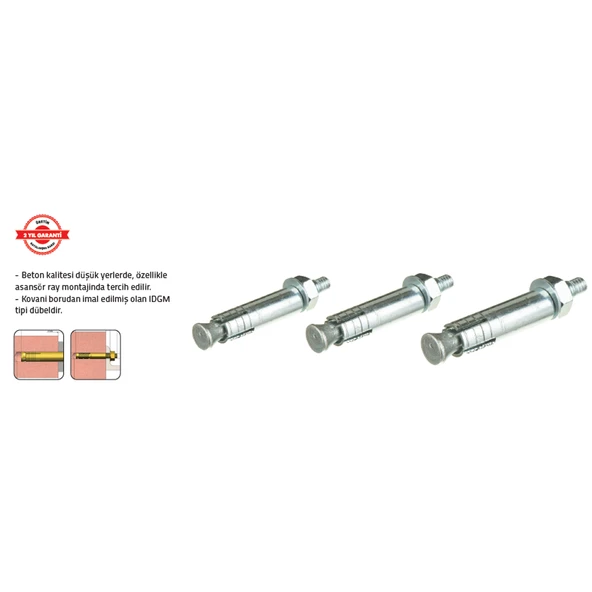 BORULU ÇEKMELİ DÜBEL M 8 x 75 (50 Adet) ürün görseli 1